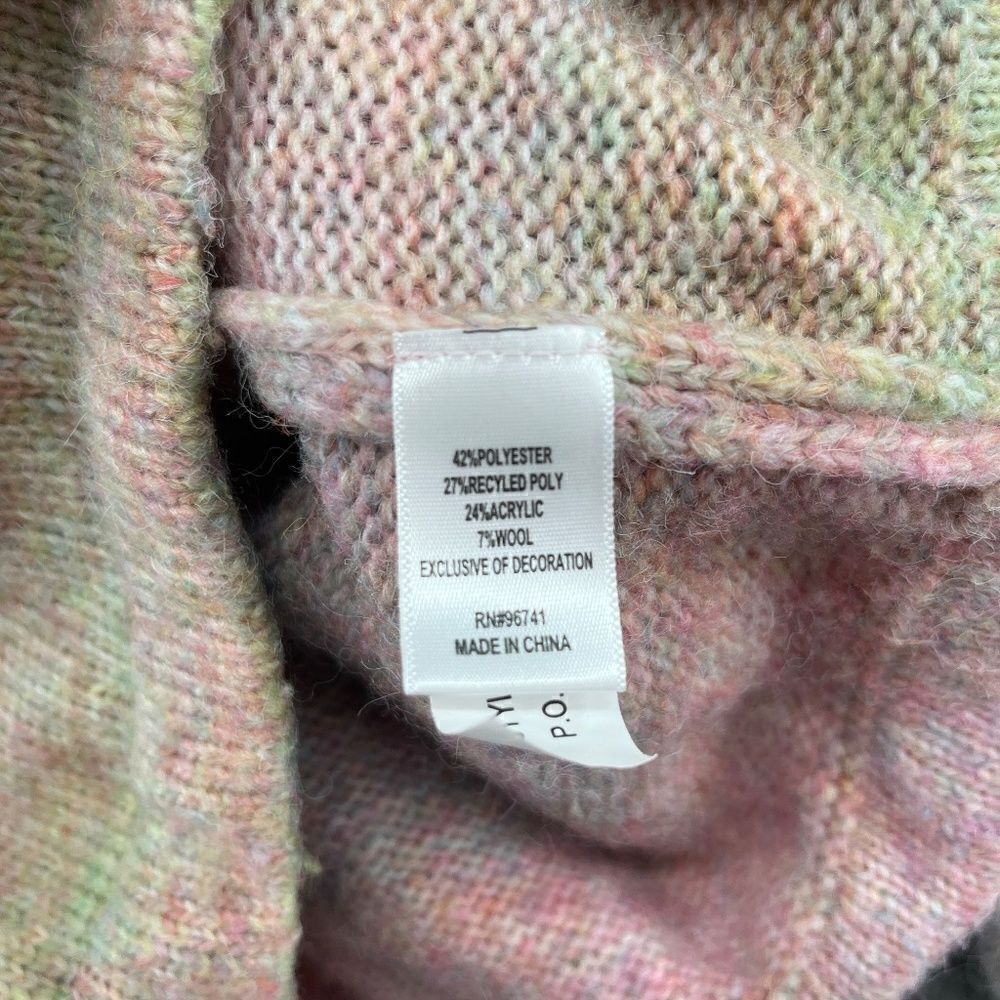 Belle du jour sweater rainbow ombre mock neck quarter zip pullover XS - Picture 12 of 12